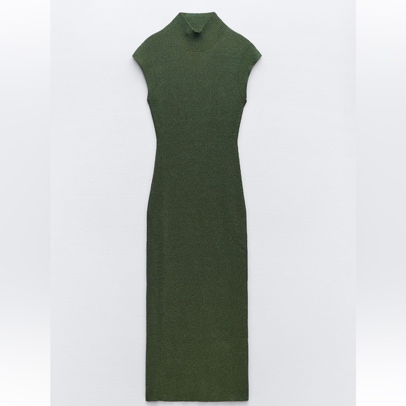 Zara NWT Knit Dress With Metallic Thread size M - Picture 8 of 10